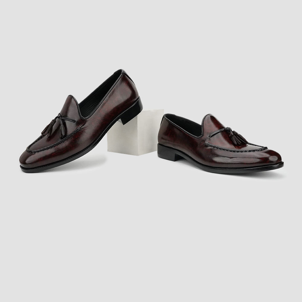 Tassel leather loafers for men