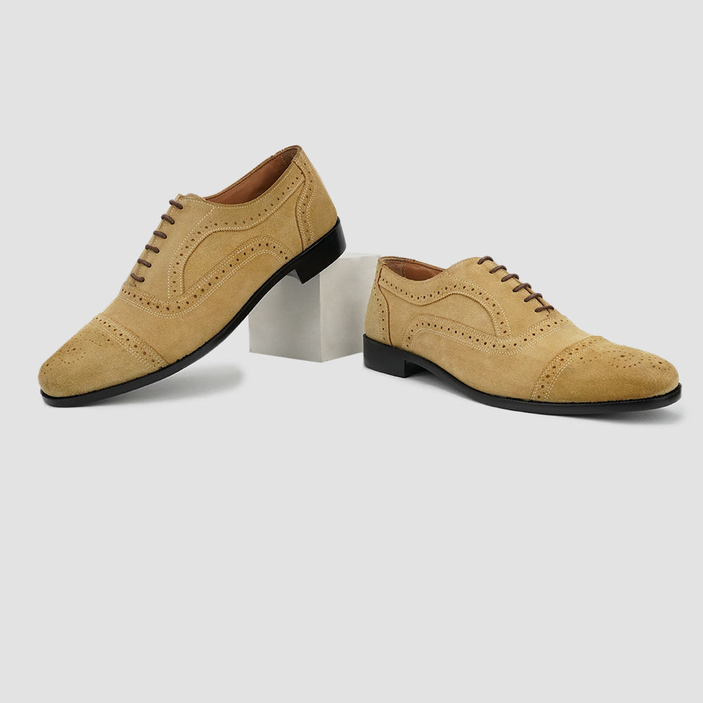 Suede leather oxford shoes