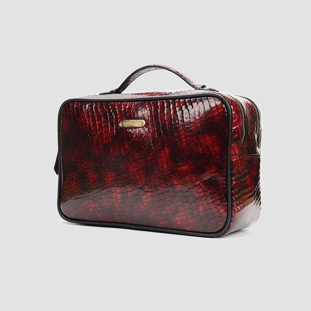 Leather makeup bags