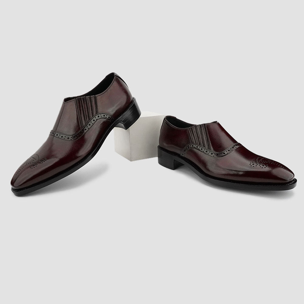 Lazy loafers in maroon for men