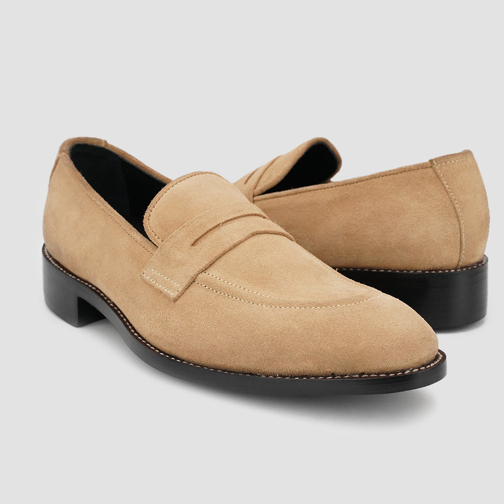 Men suede leather penny loafers
