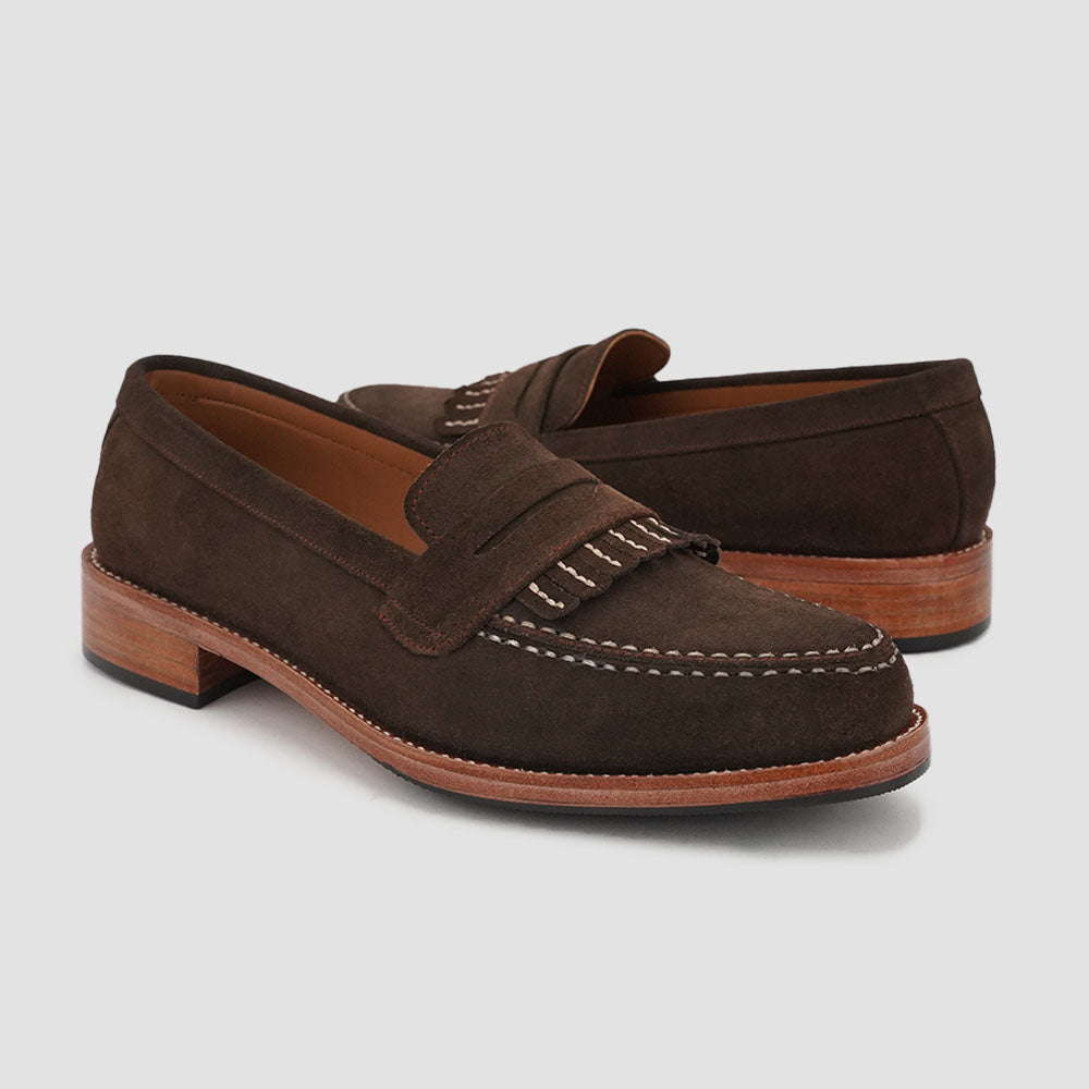Mens brown suede loafers