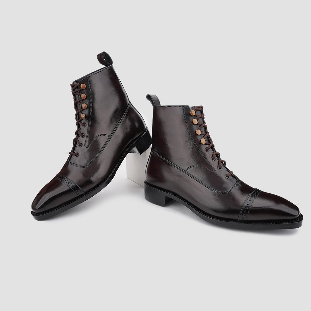 Long leather boots for men