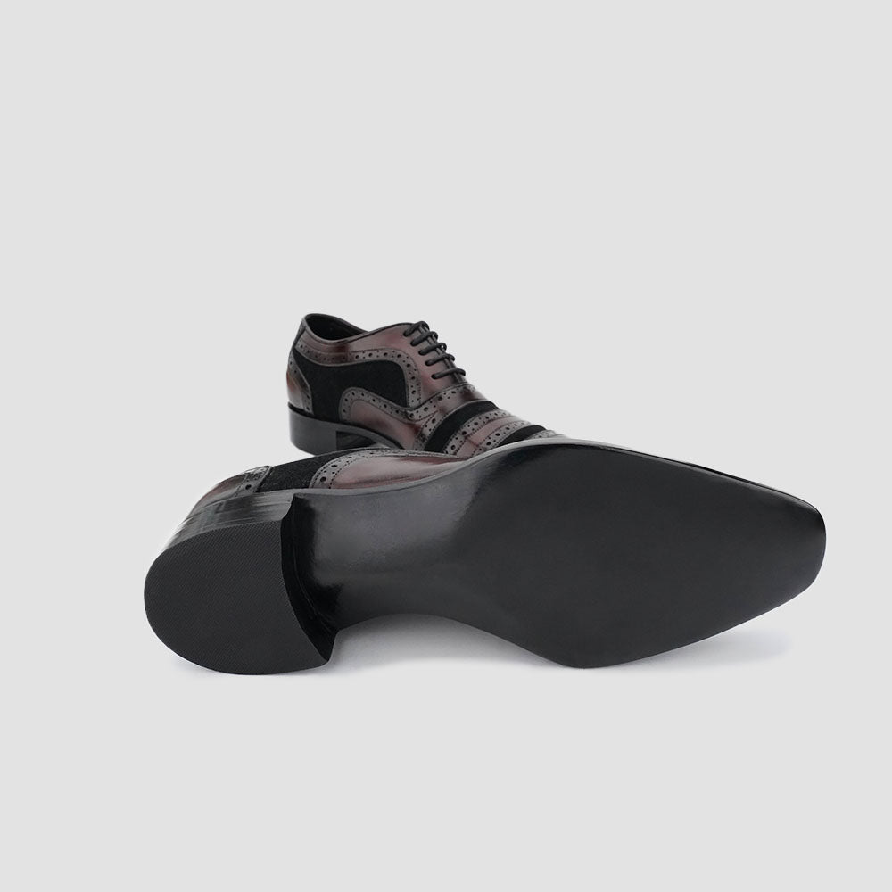 Formal dress shoes in burgundy & black