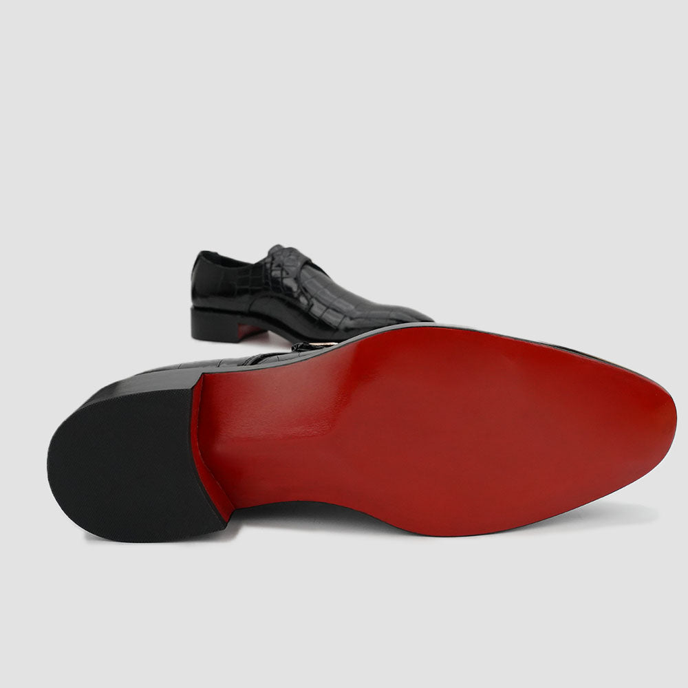 Crocodile monk strap shoes