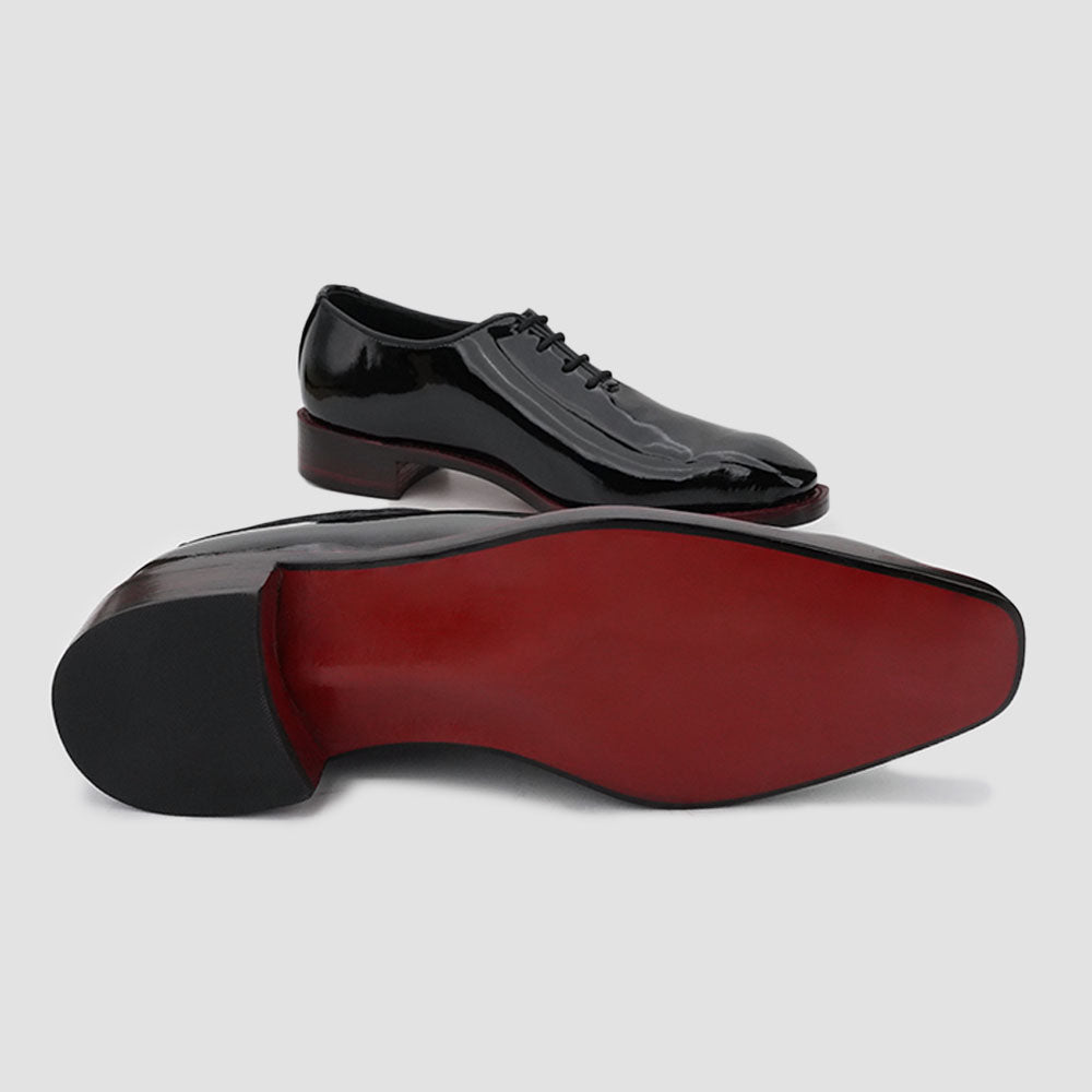 Black patent leather shoes for men