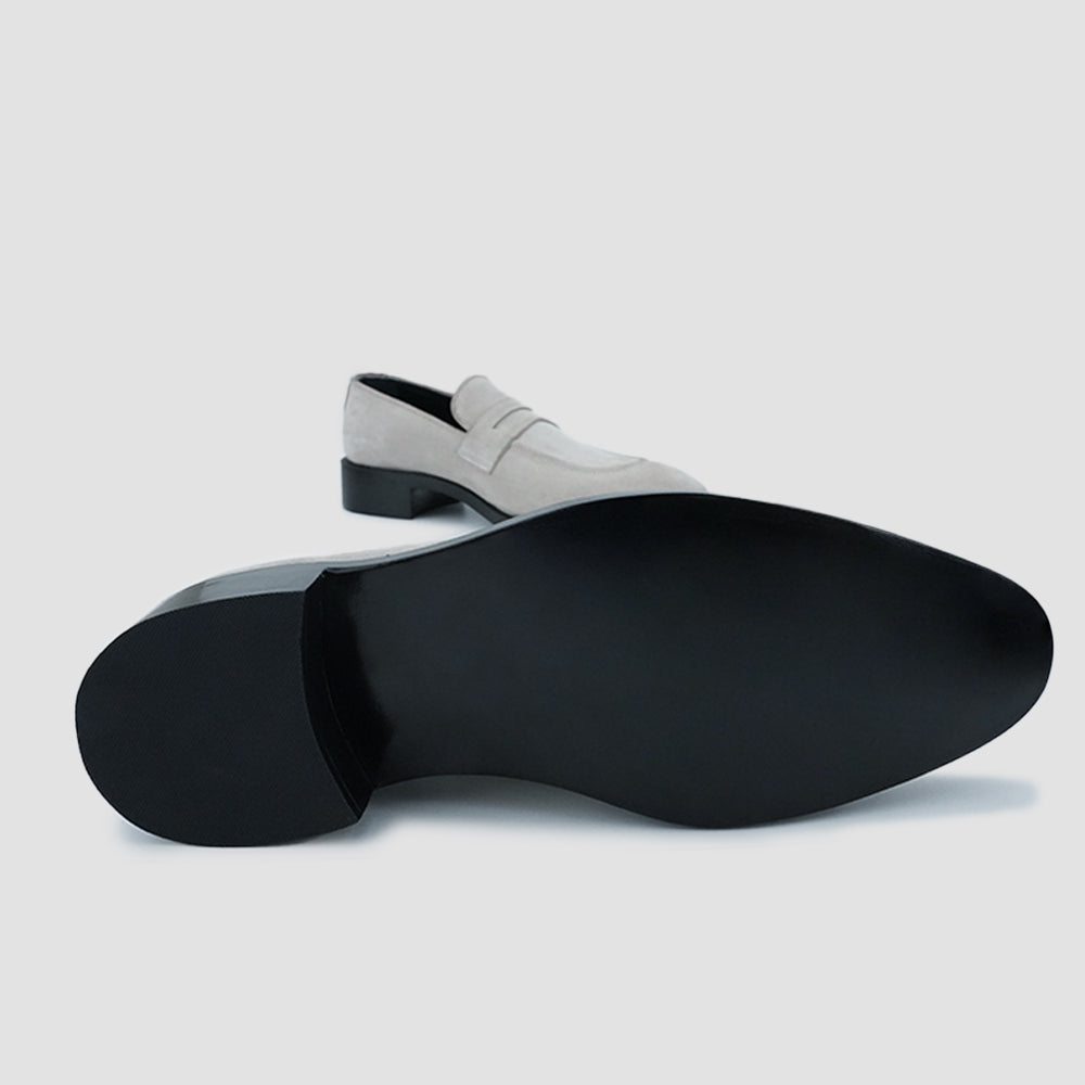 Suede leather penny loafers for men