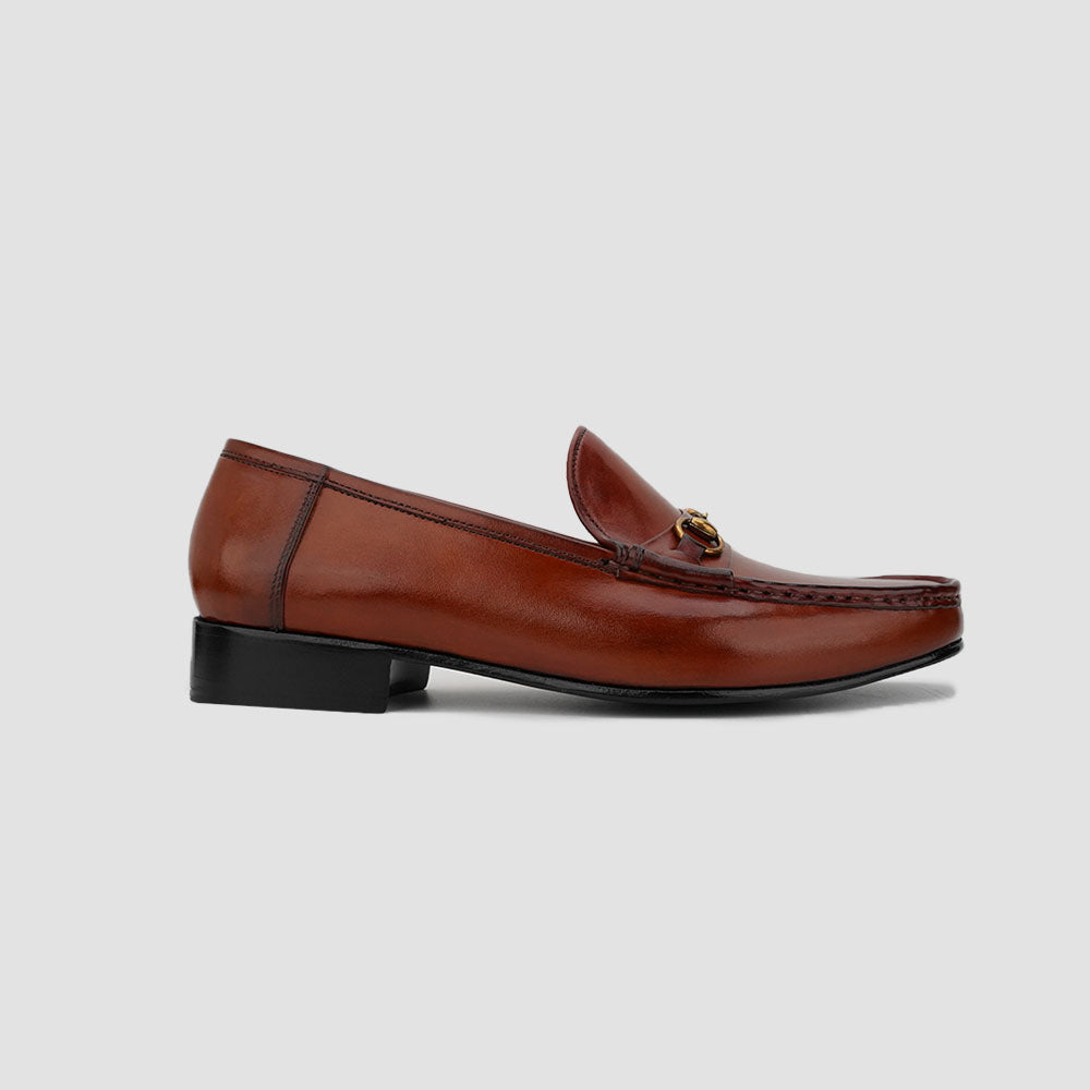Horsebit buckle formal shoes leather loafers 