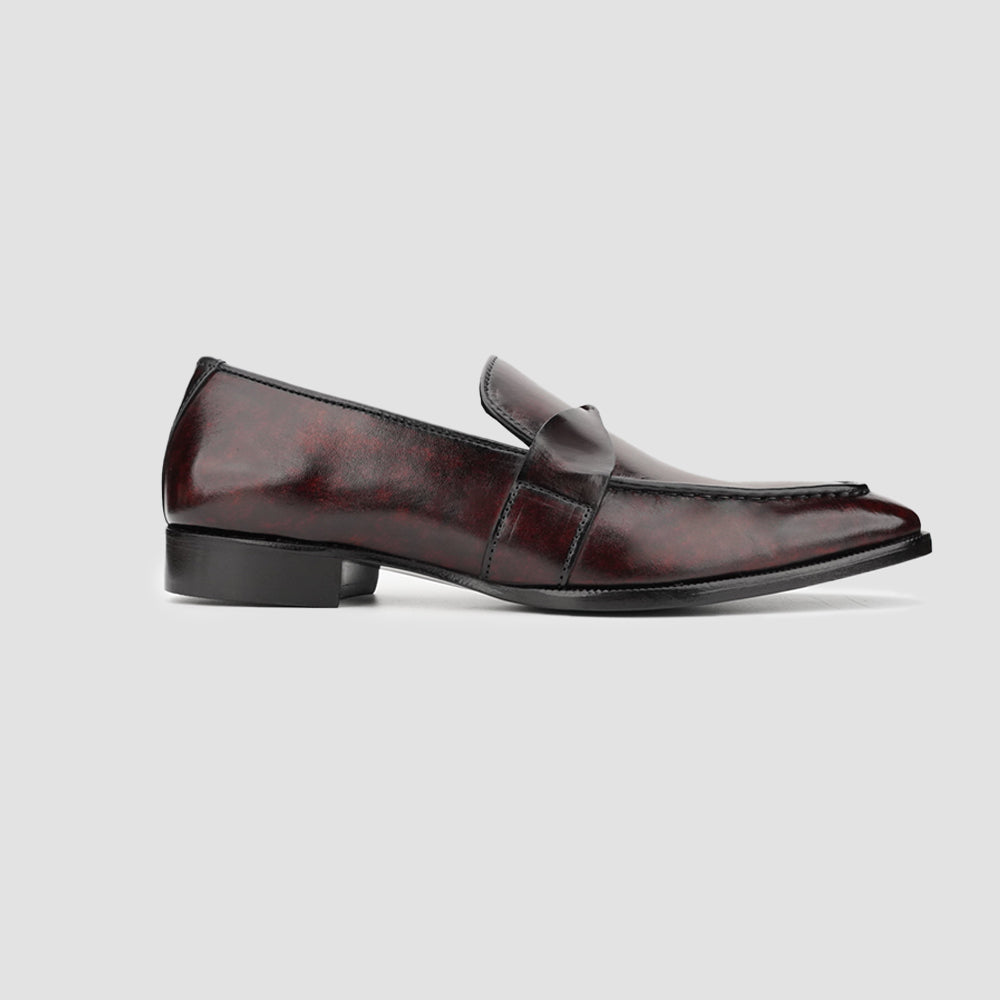 Leather loafers in cognac color