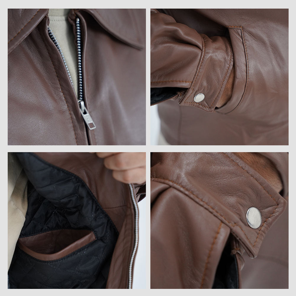 Oversized men's leather jacket