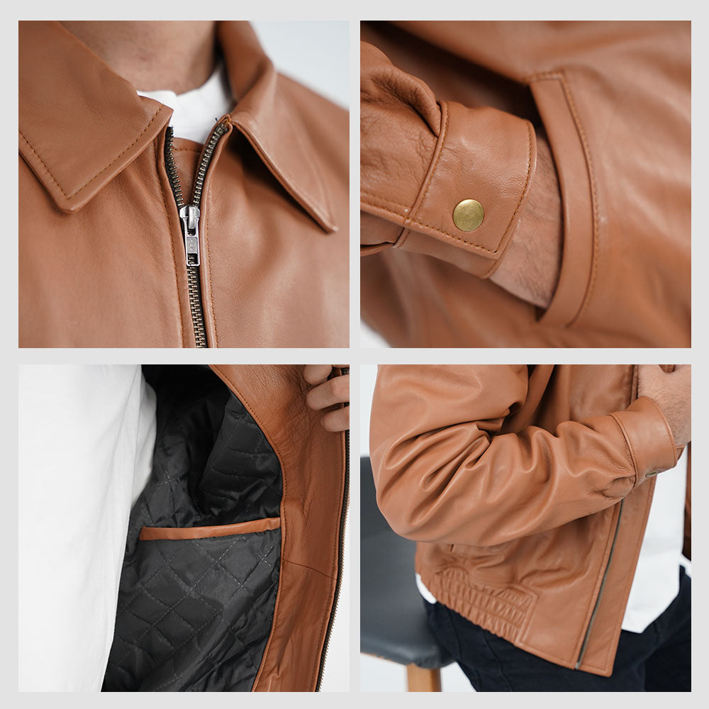 Boys oversized leather jackets