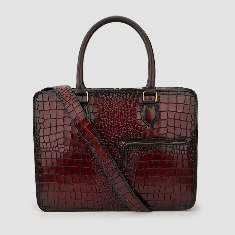 Crocodile leather laptop bag​