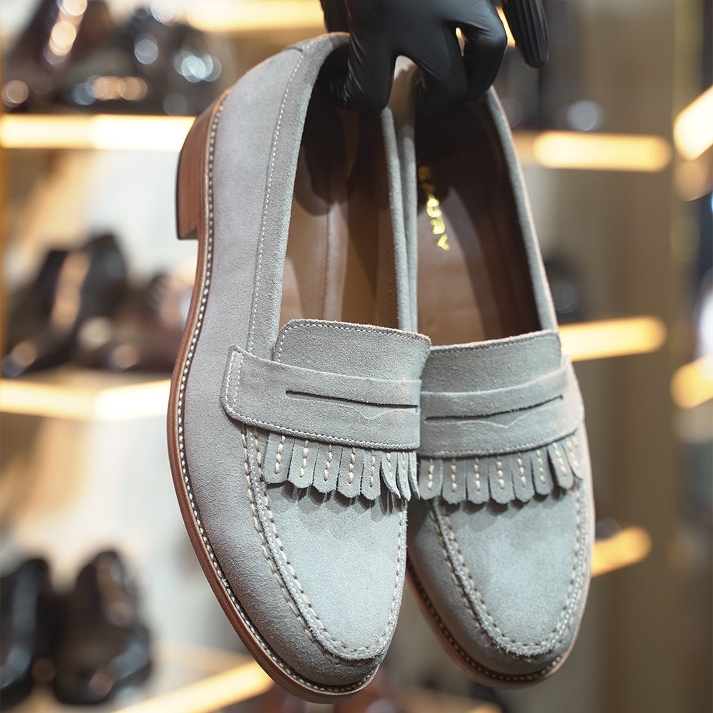 Suede leather loafers for men