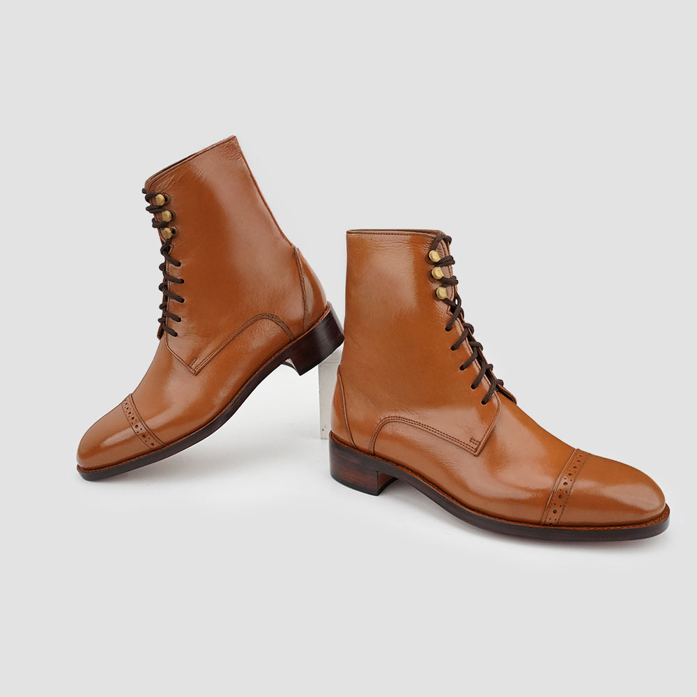 Long leather boots for men
